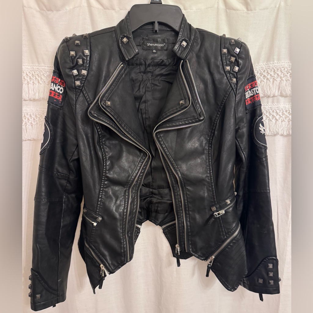 Women’s Faux Leather Custom Beasto Blanco Jacket
